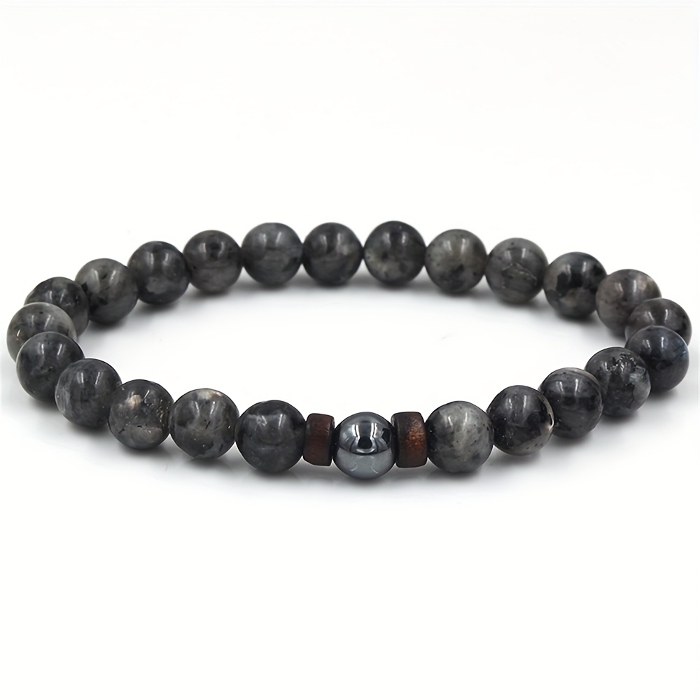 Men's 4pcs Versatile Punk Style Natural Stone Beaded Bracelet Set
